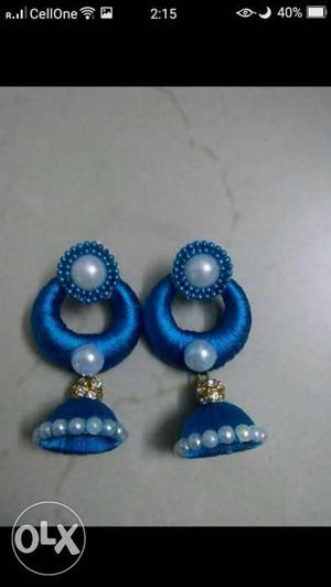Pair Of Blue Jhumka Earrings Screenshot
