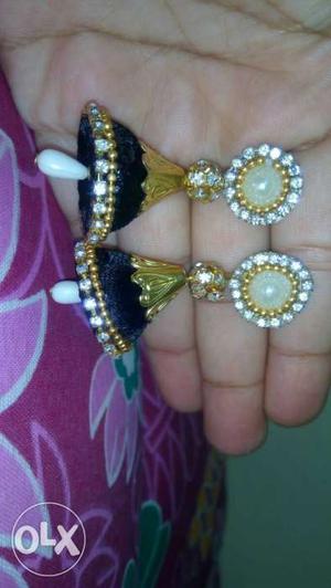 Pair Of Silver And Black Jungko Earrings