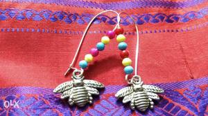 Pair Of Silver Bee Accessory