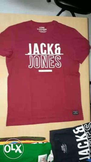 Red Jack & Jones Crew-neck T-shirt