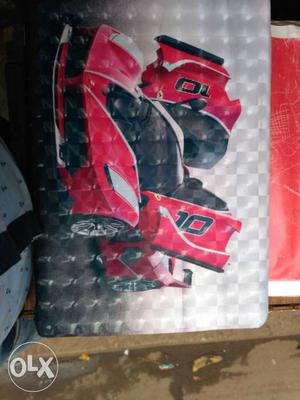 Red Racing Car Printed Covered Laptop