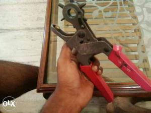 Red handed tool punching pliers for leather