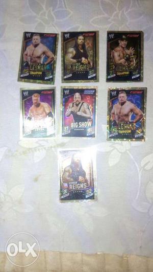 Seven Wrestler Trading Cards