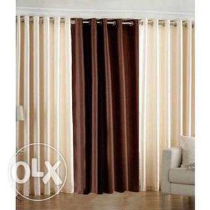White And Brown Curtain