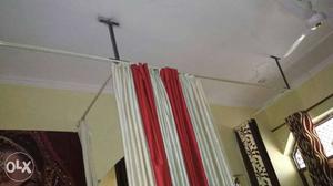 White And Red Goblet Curtain