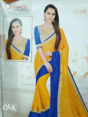 Women's Yellow And Blue Traditional Dress