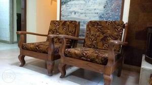 Wooden Sofa sets, 2 single beds and 2 cabinets