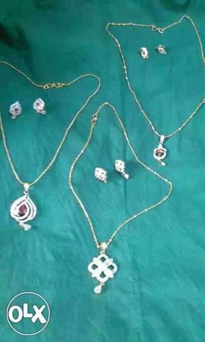 American diamond pendant sets