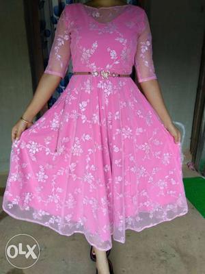 Baby pink frock...size M