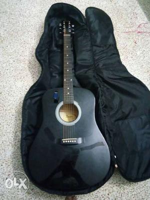 Black Acoustic Guitar With Gig Bag
