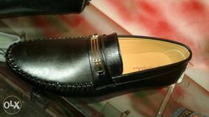 Black And Brown Leather Slip-on Shoe