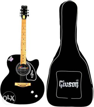 Black Gibson Single-cutaway Acoustic Guitar With Bag