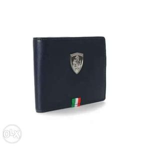 Black Leather Ferrari Flip Side Wallet