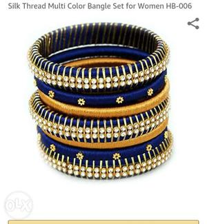 Blue and gold made bangles