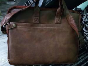 Brown Leather 2-way Bag