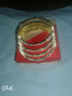 Embellished Diamond Hoop Bracelets On Box