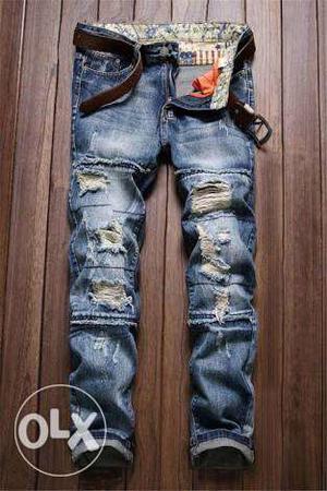 Faded Distressed Jeans