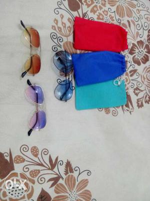 Goggles with cover...3 pair set... printed ray