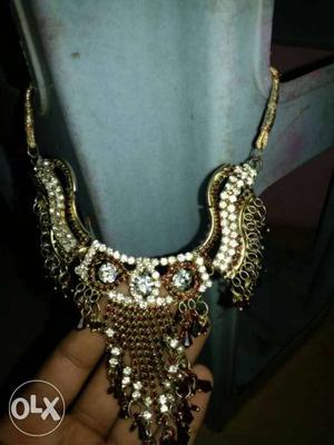 Gold And Diamond Chain Necklace
