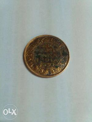 Gold Round Indian Paise Coin