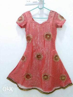 Jamini red colour suit with full work dupata