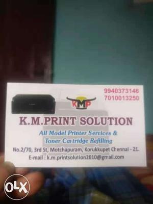 K.M Print Solution Card