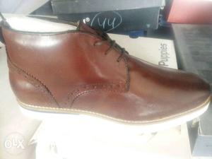 Leather shoe brown 800/-
