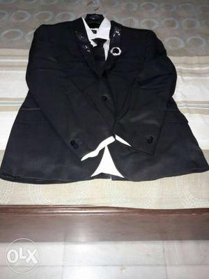 Men's Black Shawl Lapel Suit Jacket