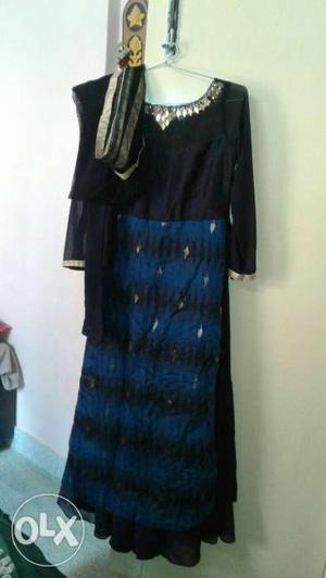Not used black and blue anarkali