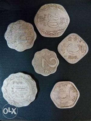 Old Indian coins, each coin price is Rs. 300