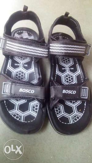 Pair Of Black-and-white Bosco Sandals