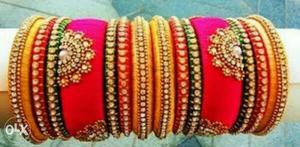 Red And Gold Beaded Bracelets