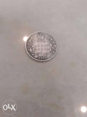 Round Two Indian Annas  Coin