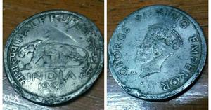  Rs coin having Emperor George V And