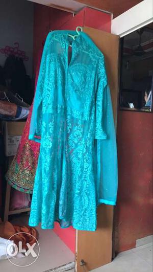 Sky blue designer palzo dress with full brand new