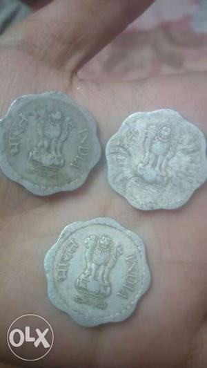 Three Scallop Indian Coins