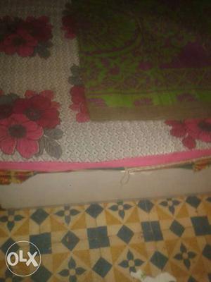 White Green And Pink Floral Textile