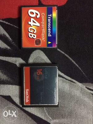 CF Compact Flash Memory Card 16gb and 64gb.