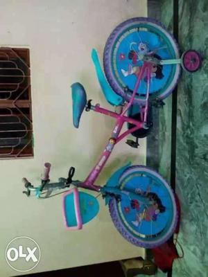 Children's Pink And Blue Bicycle