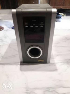 Gray And White Compact Subwoofer