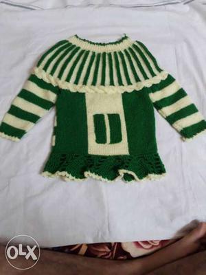 Green And White Knit Shirt