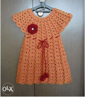 Handmade woolen frock for girls, Made with