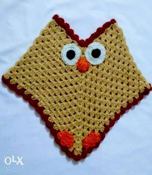 Owl poncho handmade crochet work.