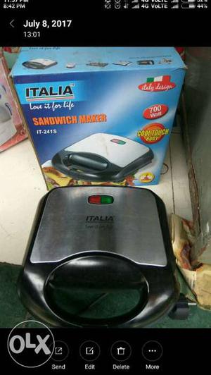 Silver, And Black Sandwich Maker With Box Screenshot