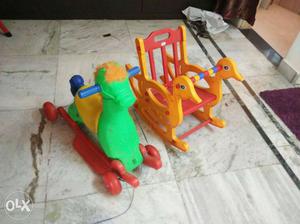 Toddler's Green And Orange Ride-on Rocking Toys