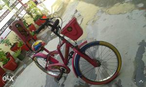 Toddlers Pink And Black Bicycle