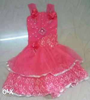 Toddler's Pink Double Layer Mini Dress