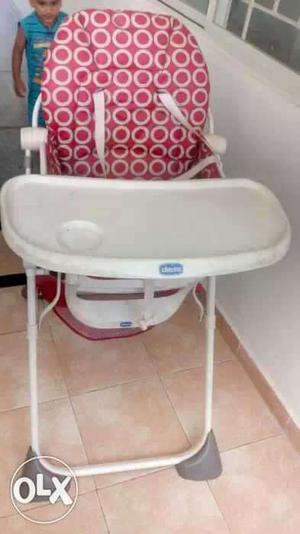 White And Red Chicco Feeding High Chair