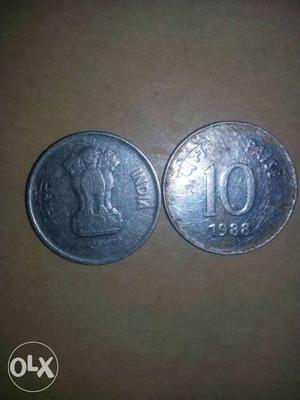 10 paise coin of India in a small size