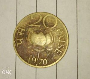 20 Paisa Indian coin 